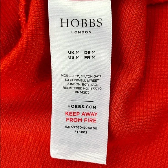 HOBBS LONDON Siren Orange Cordelia Top w/ Reverse Point Zip Collar, size M - Picture 8 of 12